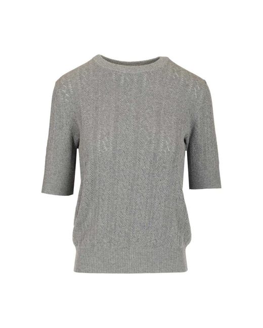 Lisa Yang Gray Round-Neck Knitwear