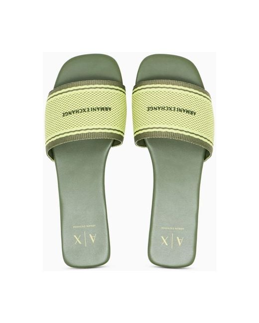 ARMANI EXCHANGE Green Sliders