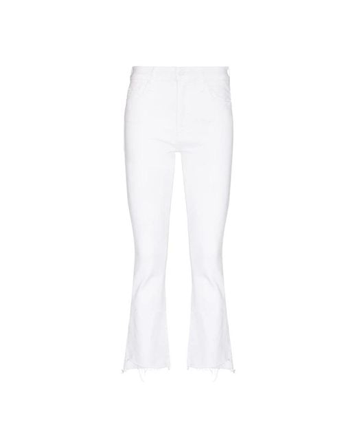 Mother White Cropped Jeans