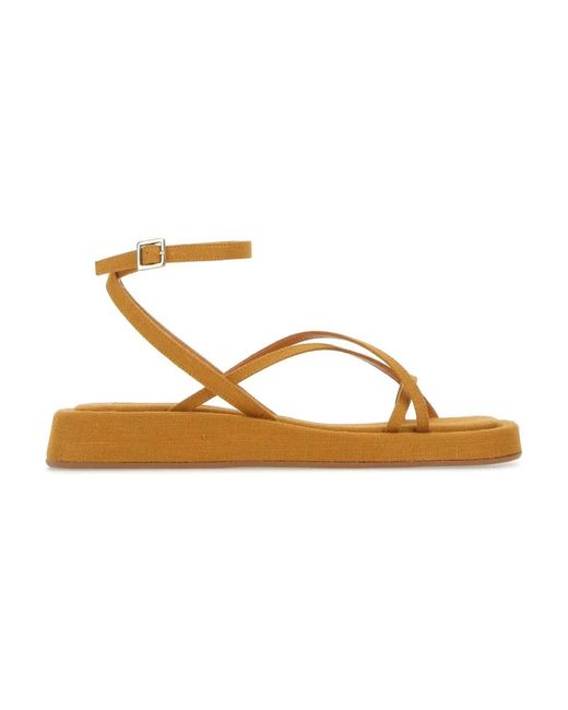 Gia Borghini Brown Flat Sandals