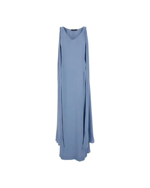 Vestido largo con capa FEDERICA TOSI de color Blue