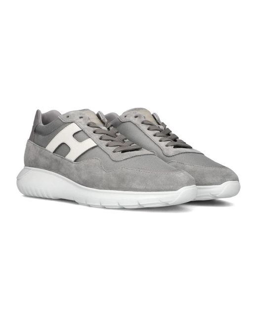 Hogan Interactive3 Leder Low Top Sneakers in Gray für Herren