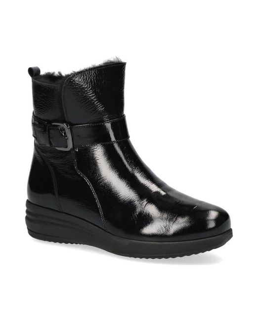 Caprice Black Ankle Boots