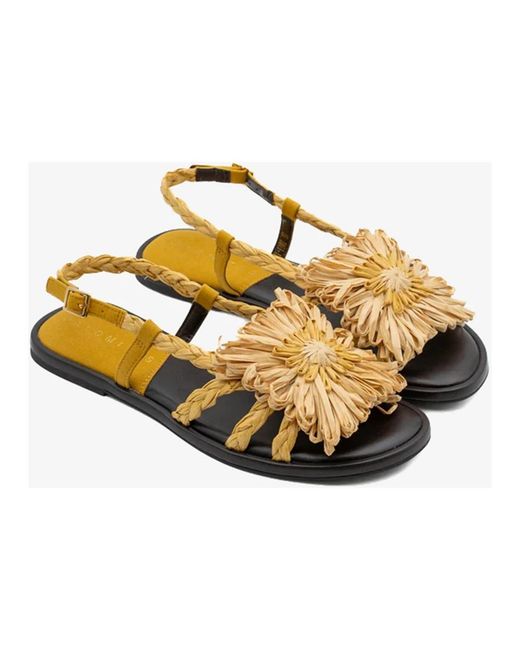 Paloma Barceló Brown Flat Sandals