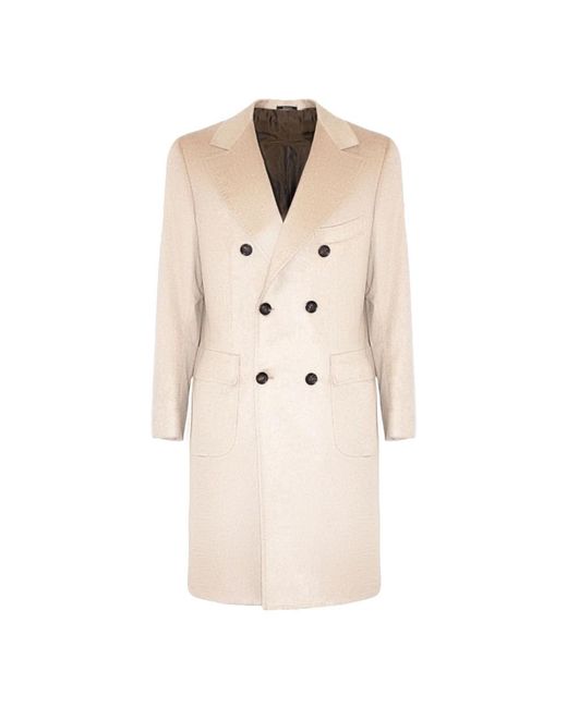 Sartorio Napoli Natural Double-Breasted Coats for men