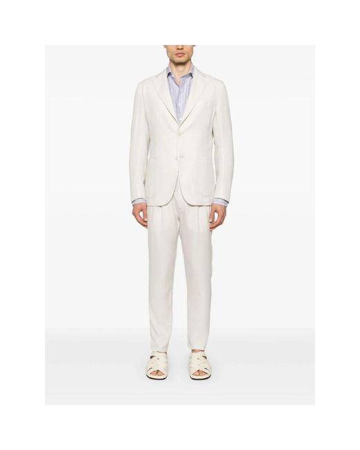 Eleventy White Single Breasted Suits for men
