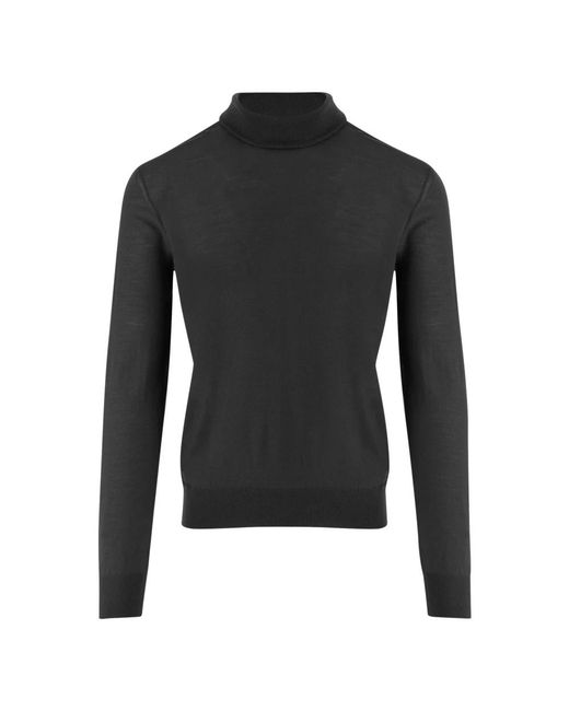 Saint Laurent Truien & Vesten ,Zwart ,Wol Zwarte Wollen Coltrui Italië in het Black voor heren