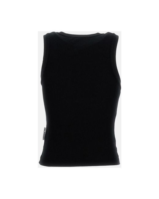 Des Phemmes Black Sleeveless Tops