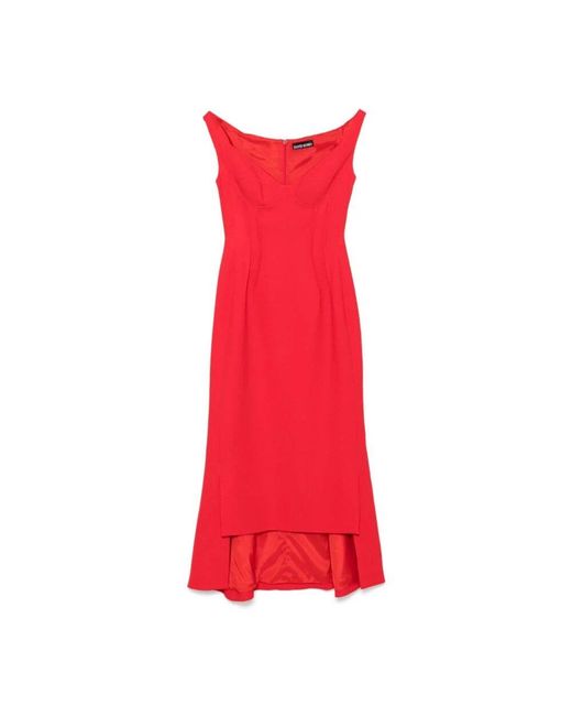 David Koma Red Mohnrot off-shoulder kleid
