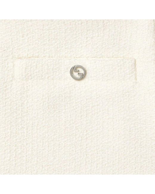Gucci White Weiße Woll-Bouclé-Rock Elegantes Design