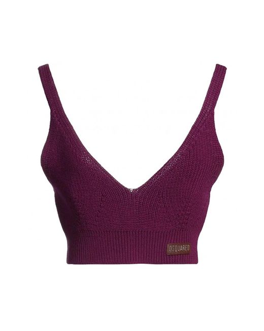 Sleeveless Tops DSquared² en coloris Purple