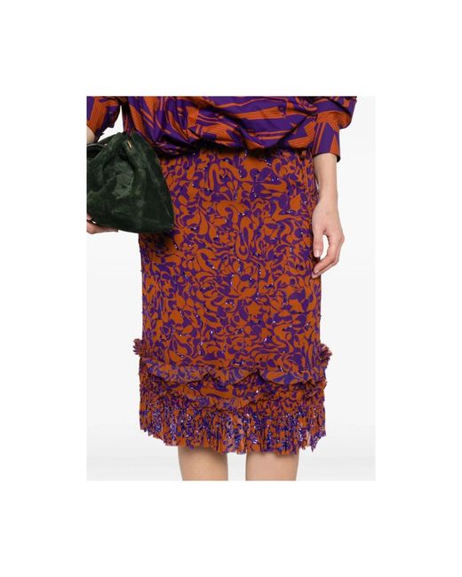 Dries Van Noten Red Midi Skirts