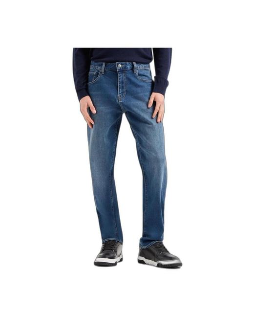 ARMANI EXCHANGE Blue Straight Fit Jeans for men