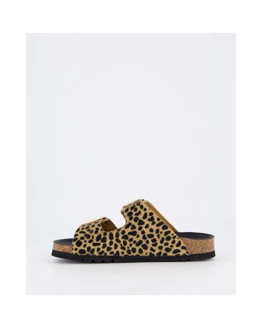 Scholl Schoenen ,Leopard Slipper Noelle Stijlvol Comfort in het Brown