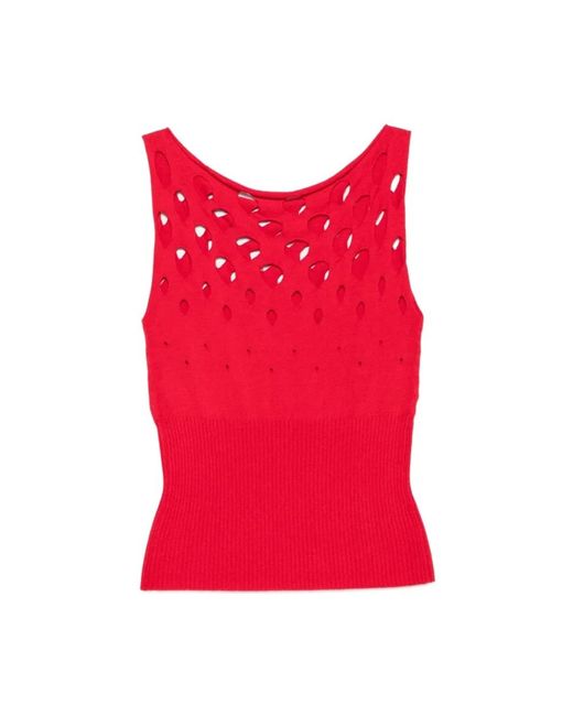 GIMAGUAS Red Sleeveless Tops