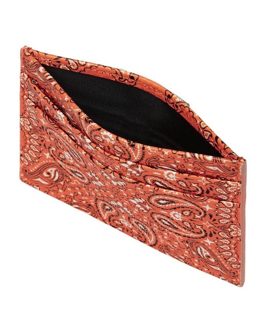Philipp Plein Accessoires ,Oranje ,Leer Leren Creditcardhouder Paisley voor heren