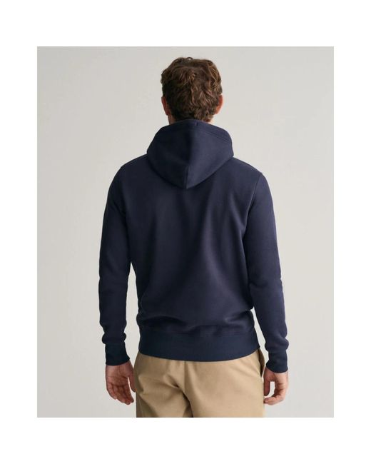 Gant Hoodies & Sweatvesten ,Blauw ,Leer Hoodie Shield in het Blue voor heren