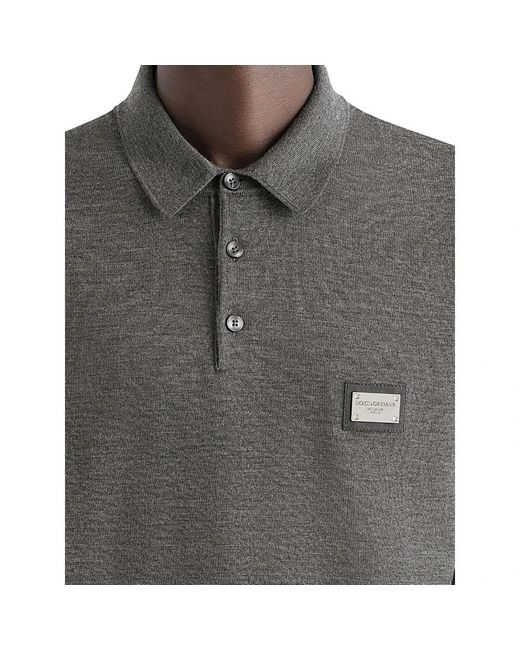 Dolce & Gabbana Gray Polo Shirts for men