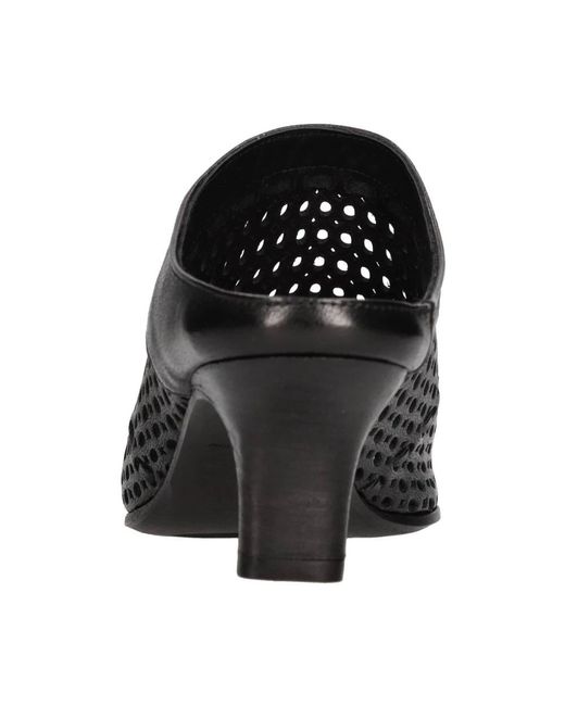 Pantanetti Black Heeled Mules