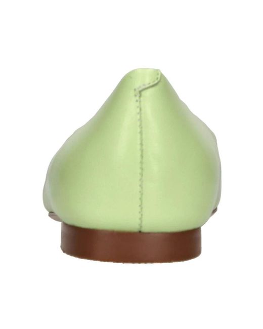 Emanuélle Vee Green Leder Ballerinas Mit Schmuckdetail