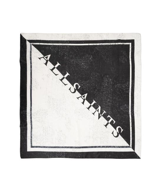 AllSaints Black Script Seidenschal