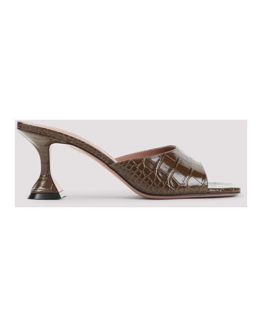 AMINA MUADDI Brown Heeled Mules