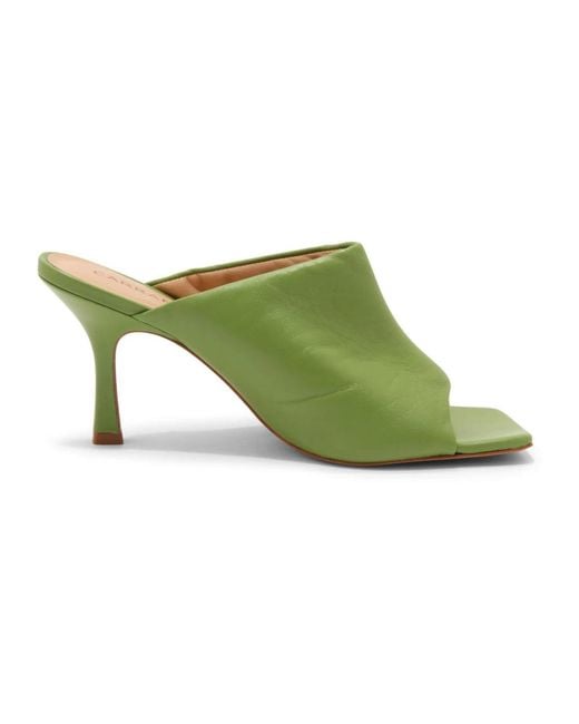 Heeled Mules di Carrano in Green
