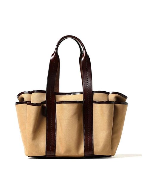 Max Mara Stylish Leather Tote Bag in Brown Lyst UK
