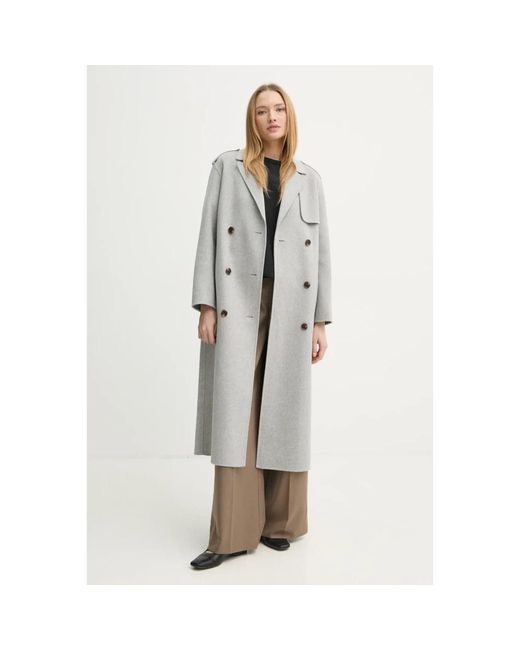 Double-Breasted Coats Theory de color Gray