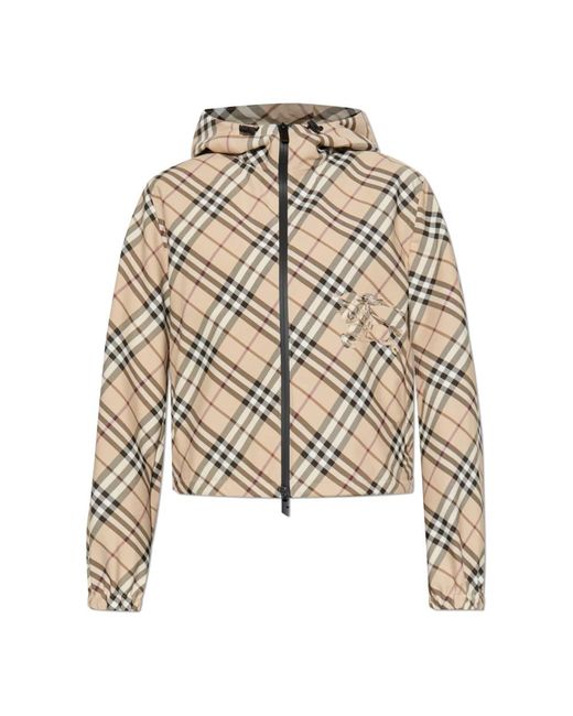 Burberry Jassen ,Polyester Hooded Jacket in het Natural