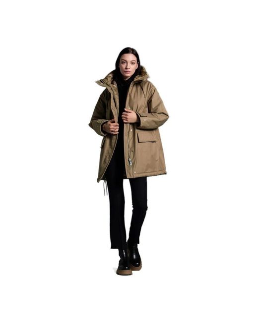 DUNO Natural Kamel wendbare parka mit technischen stoffen