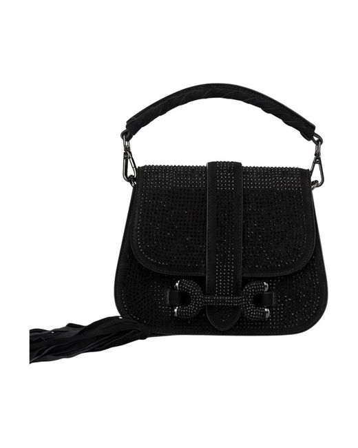 Alma En Pena. Black Handtasche mit glitzer bedeckt