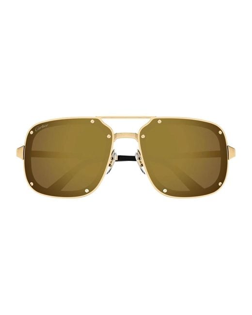 Cartier Santos Evolution Zonnebril in het Yellow voor heren