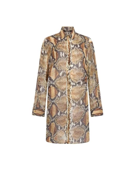 Single-Breasted Coats Roberto Cavalli de color Natural