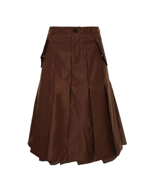 Sacai Brown Midi Skirts