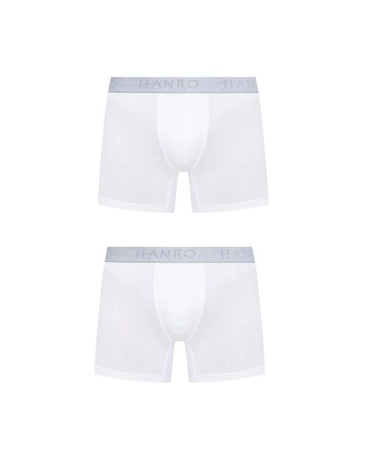 Hanro Boxers 2-Pack in het White voor heren