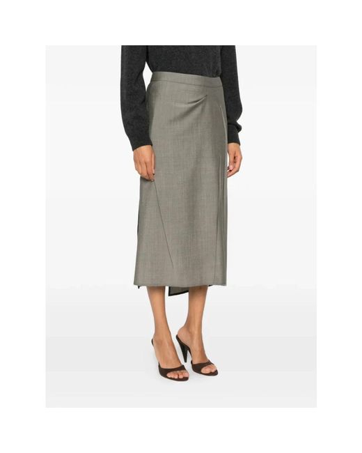 Victoria Beckham Gray Midi Skirts