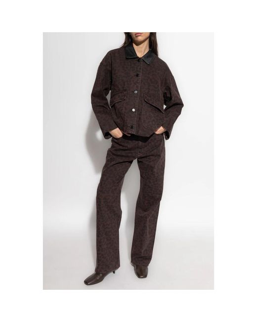 Rag & Bone Jeans ,Bruin ,Katoen Shea Relaxed Straight Jeans in het Black