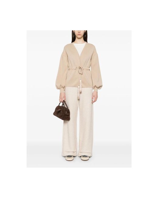 Max Mara Natural Hose mit elastischem bund französischer frottee