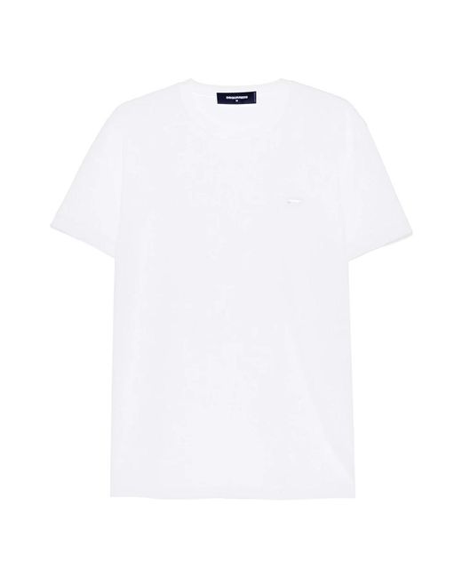 DSquared² Tops ,Wit ,Katoen T-Shirt in het White voor heren