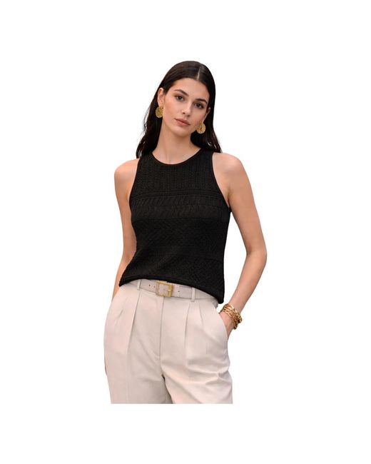 Akep Black Sleeveless Tops