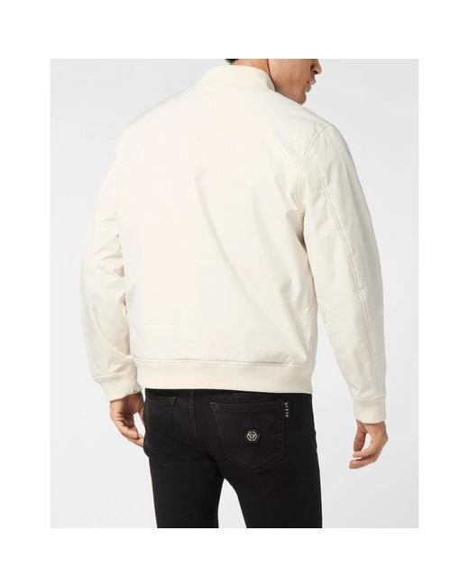 Philipp Plein Jassen ,Nylon Nylon Bomber Jacket in het White voor heren