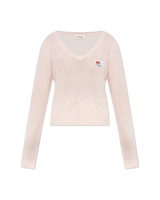American Vintage Pink V-Neck Knitwear