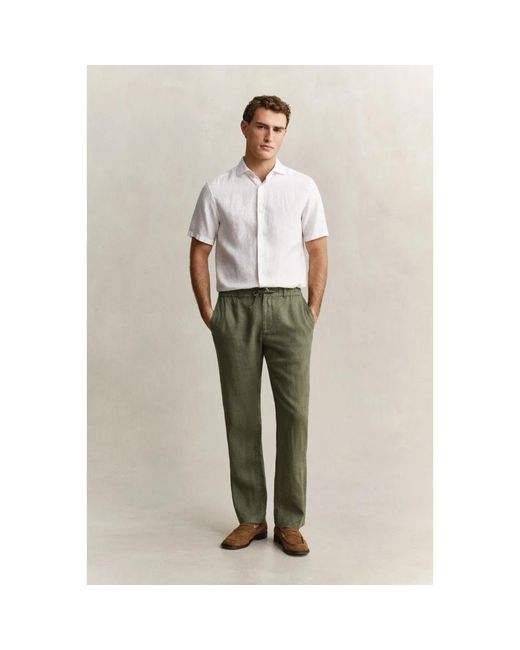 Gant Green Straight Trousers for men