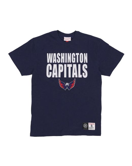 Mitchell & Ness Tops ,Blauw ,Katoen Washington Capitals Nhl T-Shirt in het Blue voor heren