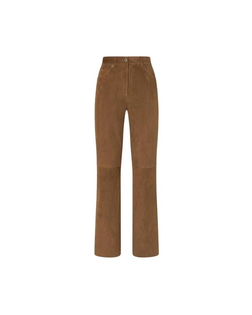 Halfboy Broeken ,Bruin ,Leer Bran Bootcut Leren Broek in het Brown