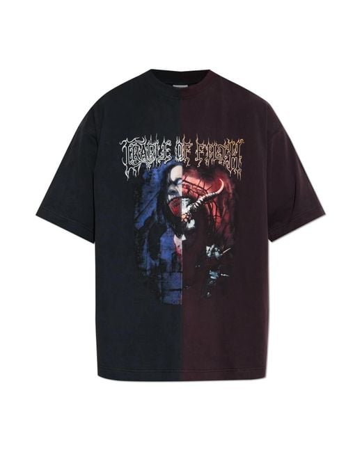 Vetements Black T-Shirt Mit Druck