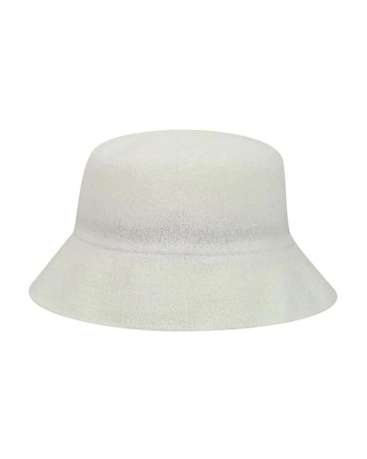 Kangol Gray Weißer Baumwoll-Eimerhut