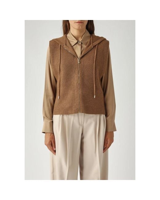 Max Mara Brown Waistcoats