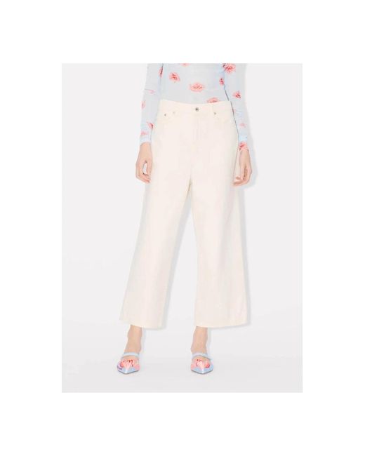 KENZO White Cropped Trousers